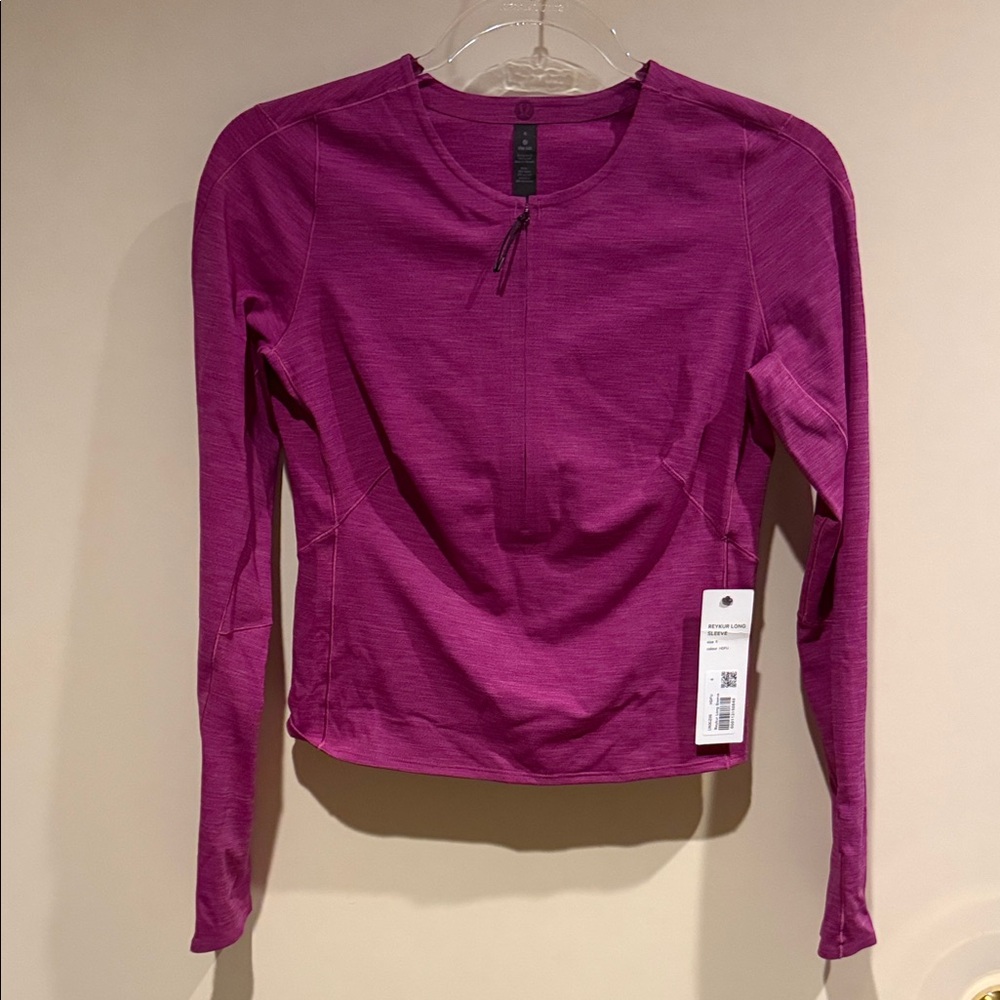 Elegant Magenta Long Sleeve Top 1/4 zip lululemon Lab Reykur long sleeve size 6